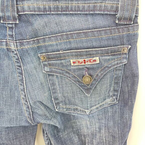 Hudson Women's Cotton Stretch Dark Wash Wide Leg Jeans Blue Collin flap 27 - Picture 8 of 15